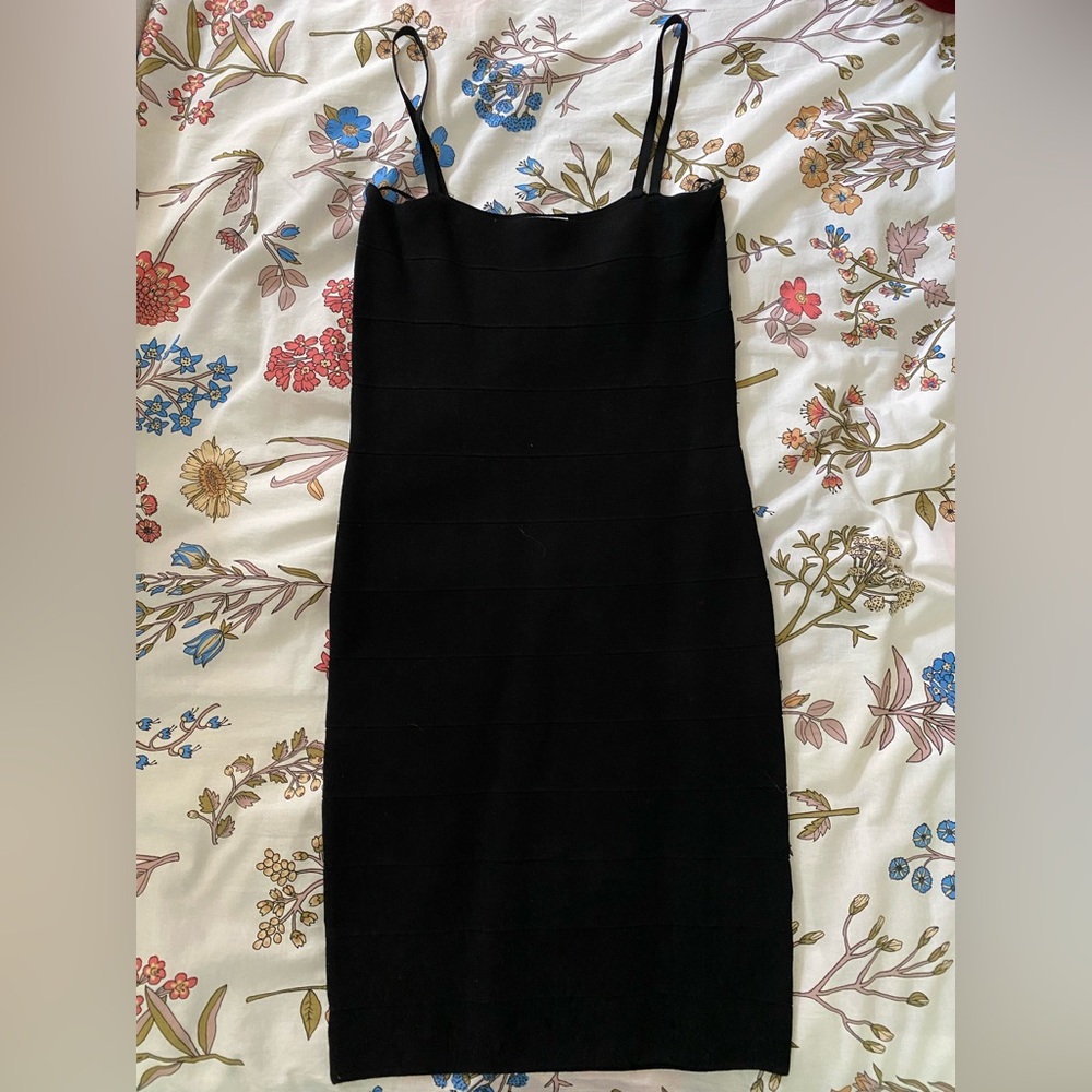 Leith Black Strappy Mini Dress